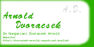 arnold dvoracsek business card